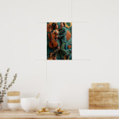 Poster Danseurs Joyeux Échangés - Cuivre Sarcelle 3D (Cuisine)