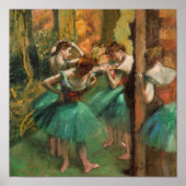 Poster Danseurs, Rose et Vert par degrés, Art (Devant)