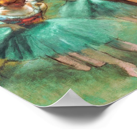 Poster Danseurs rose et vert par Edgar Degas (Coin)