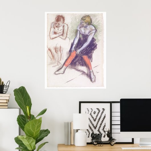 Poster Danseuse avec des Bas rouges par Edgar Degas (Bureau à domicile)