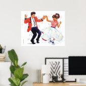 Poster danseuse balançoire avec jupe de caniche et chauss (Bureau à domicile)