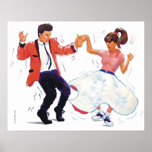 Poster danseuse balançoire avec jupe de caniche et chauss (Devant)