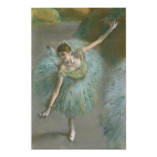 Poster Danseuse dans Green Edgar Degas (Devant)