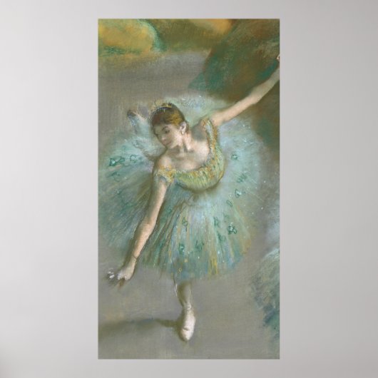 Poster Danseuse dans Green Edgar Degas (Devant)