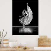 POSTER DANSEUSE DE BALLET À PIED DE FEMME - NOIR ET BLANC (Cuisine)