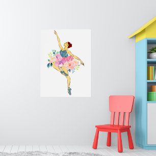 Poster Danseuse de ballet Danseuse Ballerine Fleur Floral