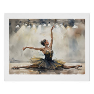 Poster Danseuse de ballet en écart,