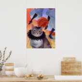 Poster Danseuse de Cabaret Can-Can Chat (Cuisine)