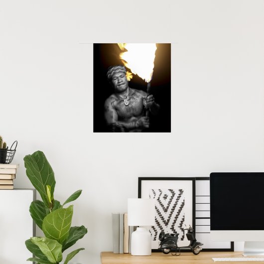 POSTER DANSEUSE DE FEU SAMOAN (Bureau à domicile)