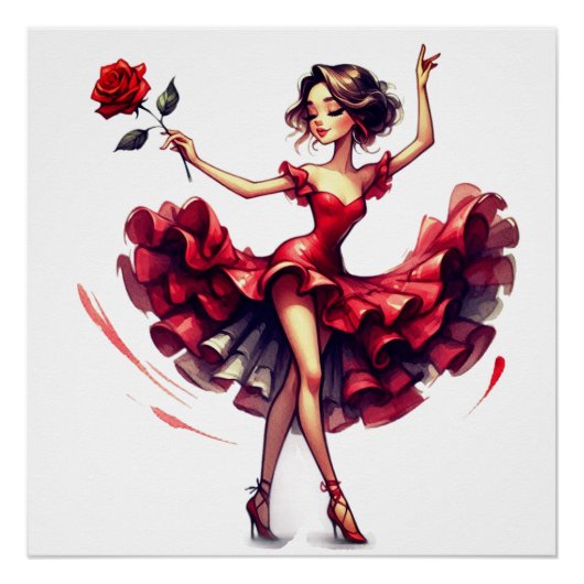 Poster Danseuse de flamenco (Devant)
