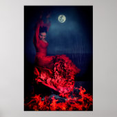 Poster Danseuse de flamenco au feu (Devant)