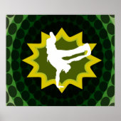 Poster Danseuse de rupture avec Arrière - plan rétro Supe (Devant)