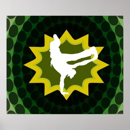 Poster Danseuse de rupture avec Arrière - plan rétro Supe (Devant)