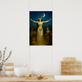 Poster Danseuse de style orientalisme rétro sous la lune (Cuisine)