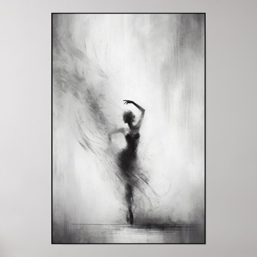 Poster Danseuse de tango en mouvement expressif (Devant)