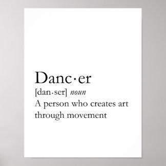 Poster Danseuse Définition Mot Art