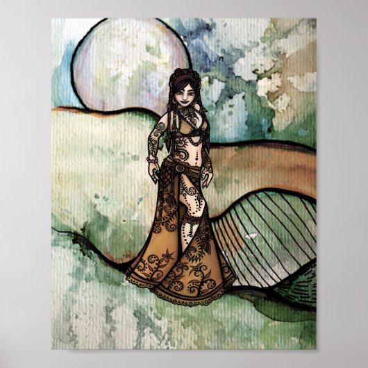 Poster Danseuse du ventre Capricorne (Devant)