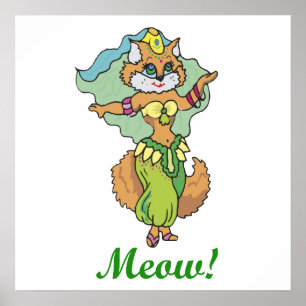 Poster Danseuse du ventre de chat