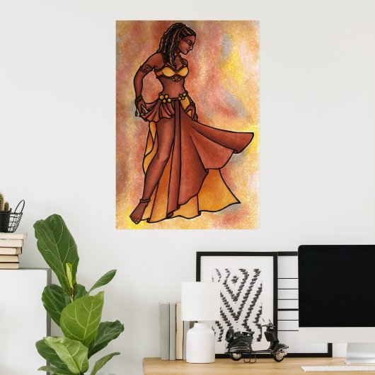 Poster Danseuse du ventre déesse (Bureau à domicile)