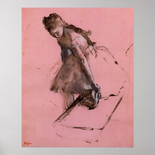 Poster Danseuse glissant sur sa chaussure par Edgar Degas (Devant)