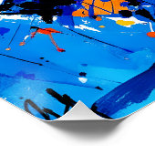 Poster Danseuse Imaginaire Bleu Bleu Orange (Coin)