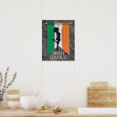 Poster Danseuse irlandaise et Drapeau irlandais Dance de (Cuisine)