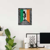 Poster Danseuse irlandaise et Drapeau irlandais Dance de (Bureau à domicile)