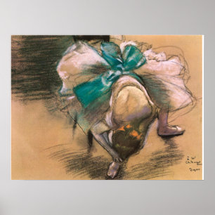 Poster Danseuse nouant ses rubans par Edgar Degas