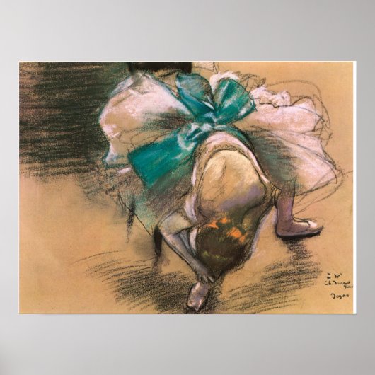 Poster Danseuse nouant ses rubans par Edgar Degas (Devant)