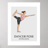 Poster Danseuse Pose Yoga Stretch Exercice Femme d'entraî (Devant)