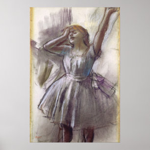 Poster Danseuse Stretting par Edgar Degas, Ballet Vintage