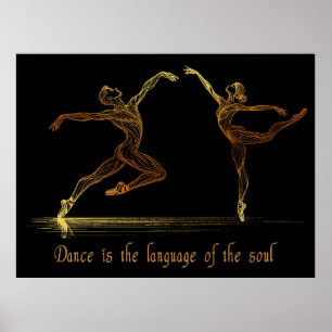 Poster Danseuses de ballet gracieuses dans une élégante l
