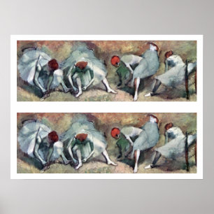 Poster Danseuses Lacant leurs Chaussures par Edgar Degas