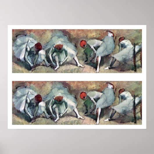 Poster Danseuses Lacant leurs Chaussures par Edgar Degas (Devant)