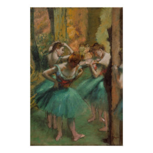 Poster Danseuses, Pink and Green Edgar Degas