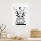 Poster Dansez sur votre propre musique Happy Bull Terrier (Cuisine)