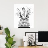 Poster Dansez sur votre propre musique Happy Bull Terrier (Bureau à domicile)