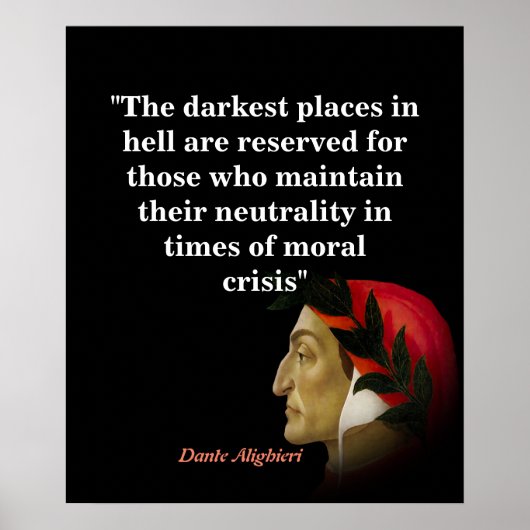 Poster Dante Alighieri Cite Les Endroits Les Plus Sombres (Devant)