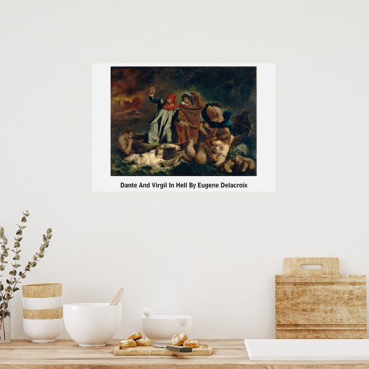 Poster Dante And Virgil In Hell By Eugene Delacroix (Cuisine)