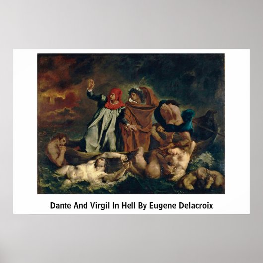 Poster Dante And Virgil In Hell By Eugene Delacroix (Devant)