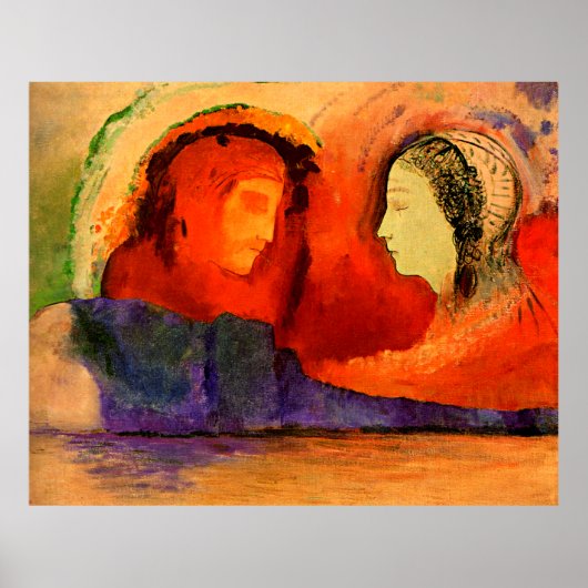 Poster Dante et Beatrice, oeuvre d'Odilon Redon, (Devant)
