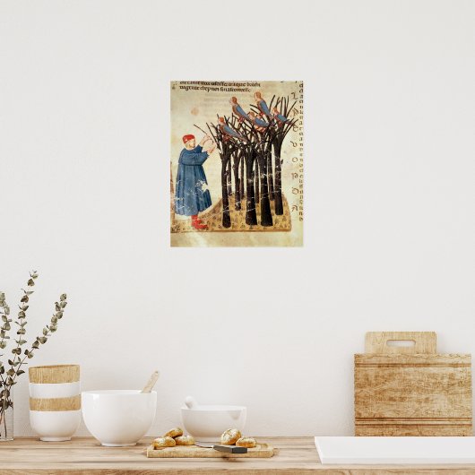 Poster Dante et les âmes transformées en oiseaux (Cuisine)