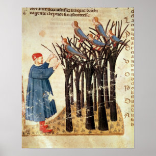 Poster Dante et les âmes transformées en oiseaux