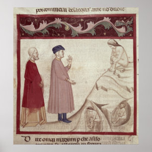 Poster Dante et Virgil rencontrent les âmes emprisonnées