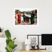 Poster Dante rencontre Béatrice à Florence peinture fine (Bureau à domicile)