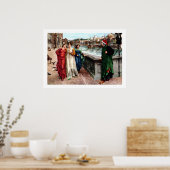 Poster Dante rencontre Béatrice à Florence peinture fine (Cuisine)