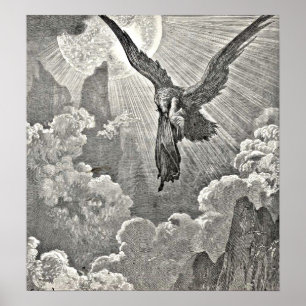 Poster Dante's Divine Comedy Illustration Eagle Engraving