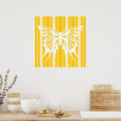 Poster Danube Victorian Lady Stripe avec Papillon (Cuisine)