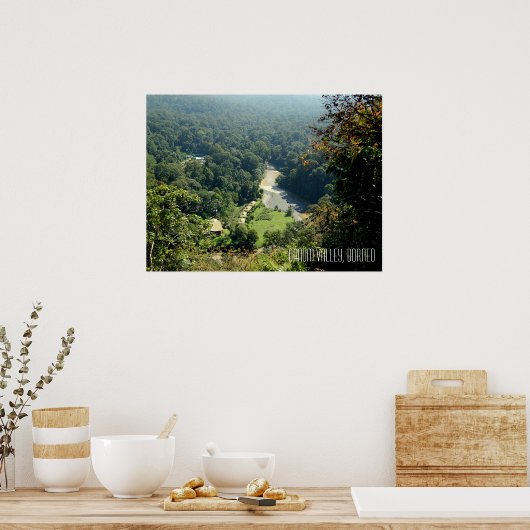 Poster Danum Valley Borneo Forêt Rainforest Jungle Scène (Cuisine)