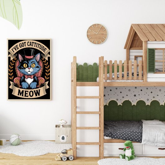 Poster Dapper Feline avec attitude